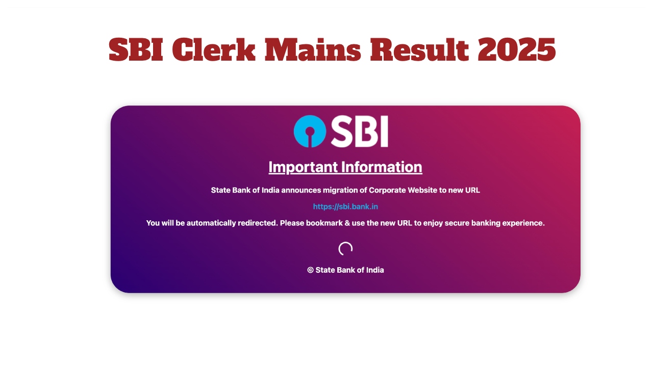 SBI Clerk Mains Result 2025 Declared: Check Junior Associate Merit List PDF Before LPT Round Begins