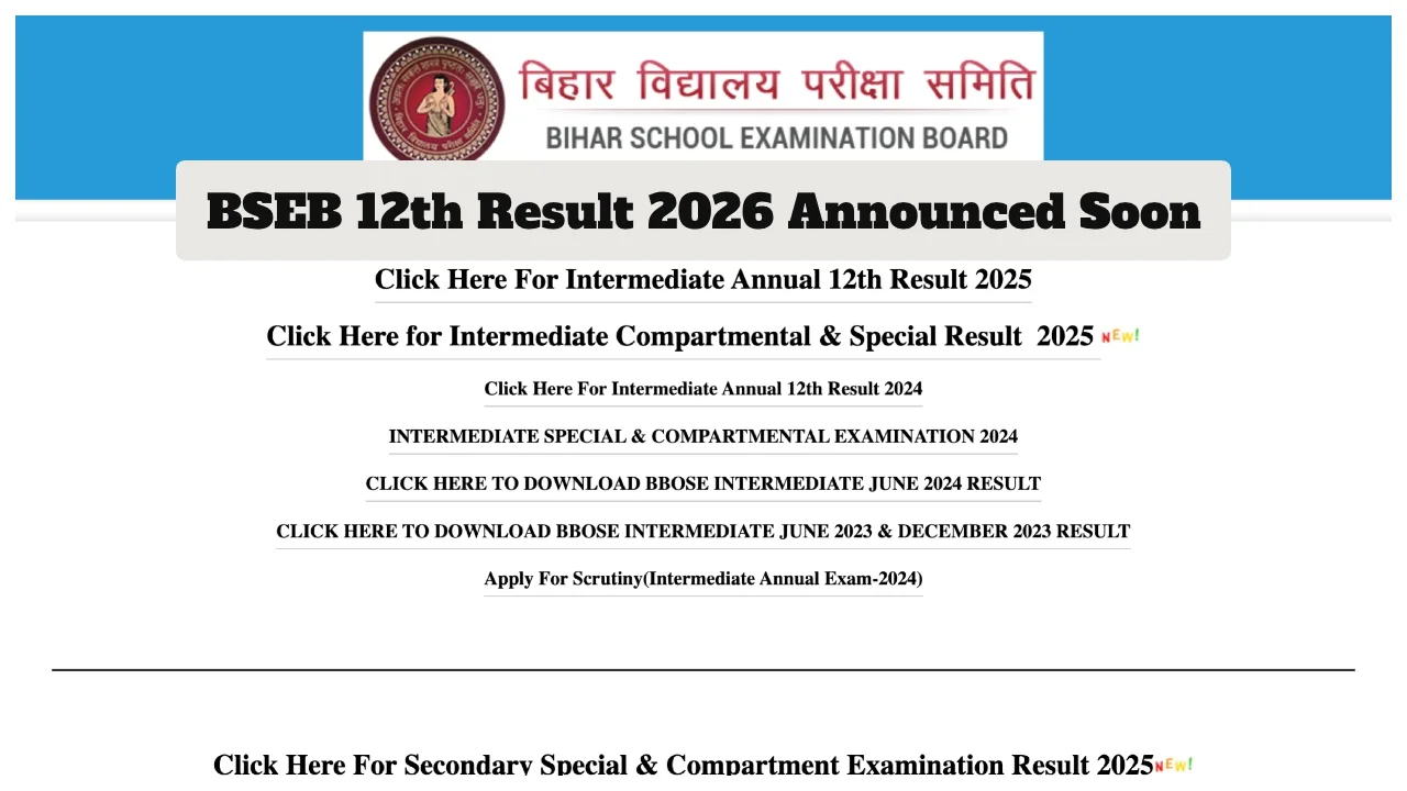 BSEB 12th Result 2026 Date Near: ₹2 Lakh Prize for Toppers, Check Bihar Board Result Update