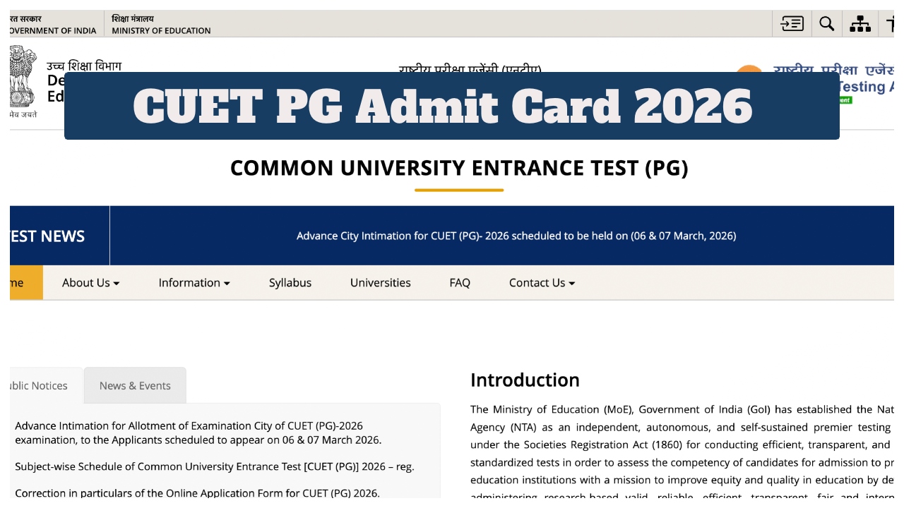 CUET PG Admit Card 2026 Releasing Anytime Now: Check Exam Dates, Shift Timings & Direct Download Link